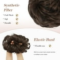 thumbnail image 4 of MORICA Messy Bun Hair Piece Wavy Curly Large Medium Chestnut Brown Hair Bun Scrunchies Extensions Synthetic Tousled Updo Hairpieces for Women Girls, 4 of 6