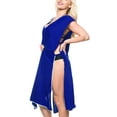 thumbnail image 2 of HAPPY BAY Women's Beachwear Summer Swim Beach Dress Cover ups for Swimwear Women Short Front Tie Swimsuit Coverups for Women M-L Mary Blue_AC111, 2 of 5