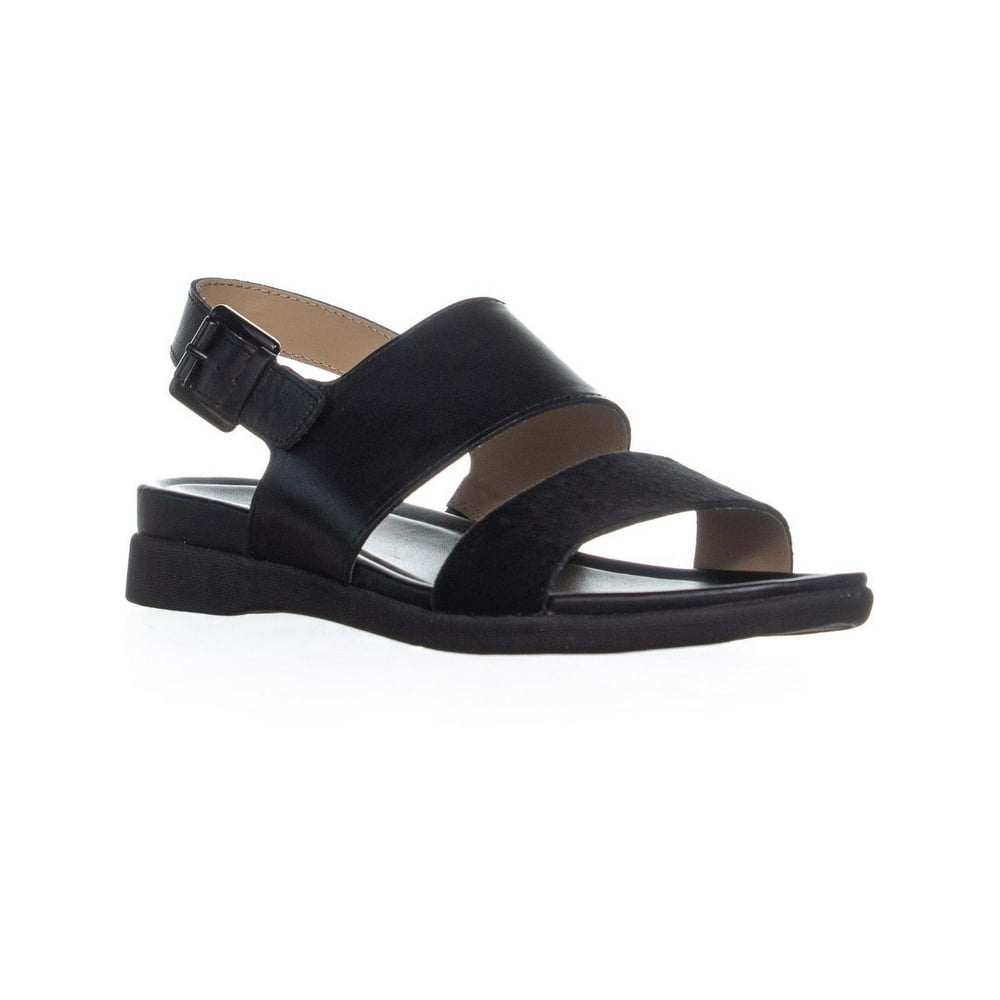 Naturalizer - Womens naturalizer Emory Buckle Flat Sandals, Black Brushed Hair - Walmart.com
