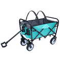 thumbnail image 2 of Utility Wagon Cart Foldable with Strapping System, Heavy Duty 225lbs Capacity, Lightweight Collapsible Design, Utility Cart, beach wagon with 360° Swivel Wheels for Beach, Camping, Shopping, Green, 2 of 9