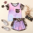 thumbnail image 2 of CAUYDY Toddler Baby Girl Summer Clothes Set Kid Outfits Short Sleeves T-Shirt Tops + Shorts Cute Outfits Set For Kids 9-24 Months 4t 5t 6t 7t 8t 9t 10t (Sizes 3-4 Years,H03-Purple), 2 of 9