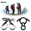 Safety Harness Bust Seat Belt Rescue Zip Line Rock Climb Rappelling Rescue Equipment for  Caving Rock Climbing Black + Rescue Figure 8 Descender 50KN/5000kg with Lock Off Ear Aluminum Alloy Heavy Duty
