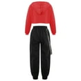 thumbnail image 2 of YEAHDOR Big Girls Juniors Activewear Sweatshirt with Jogger Pants Outfit Set Sports Hip Hop Dance Outfit Red 16, 2 of 7