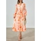 thumbnail image 3 of Vestido Midi Floral PRETTYGARDEN Rojo con Escote en V y Manga Larga Talla S, 3 of 6