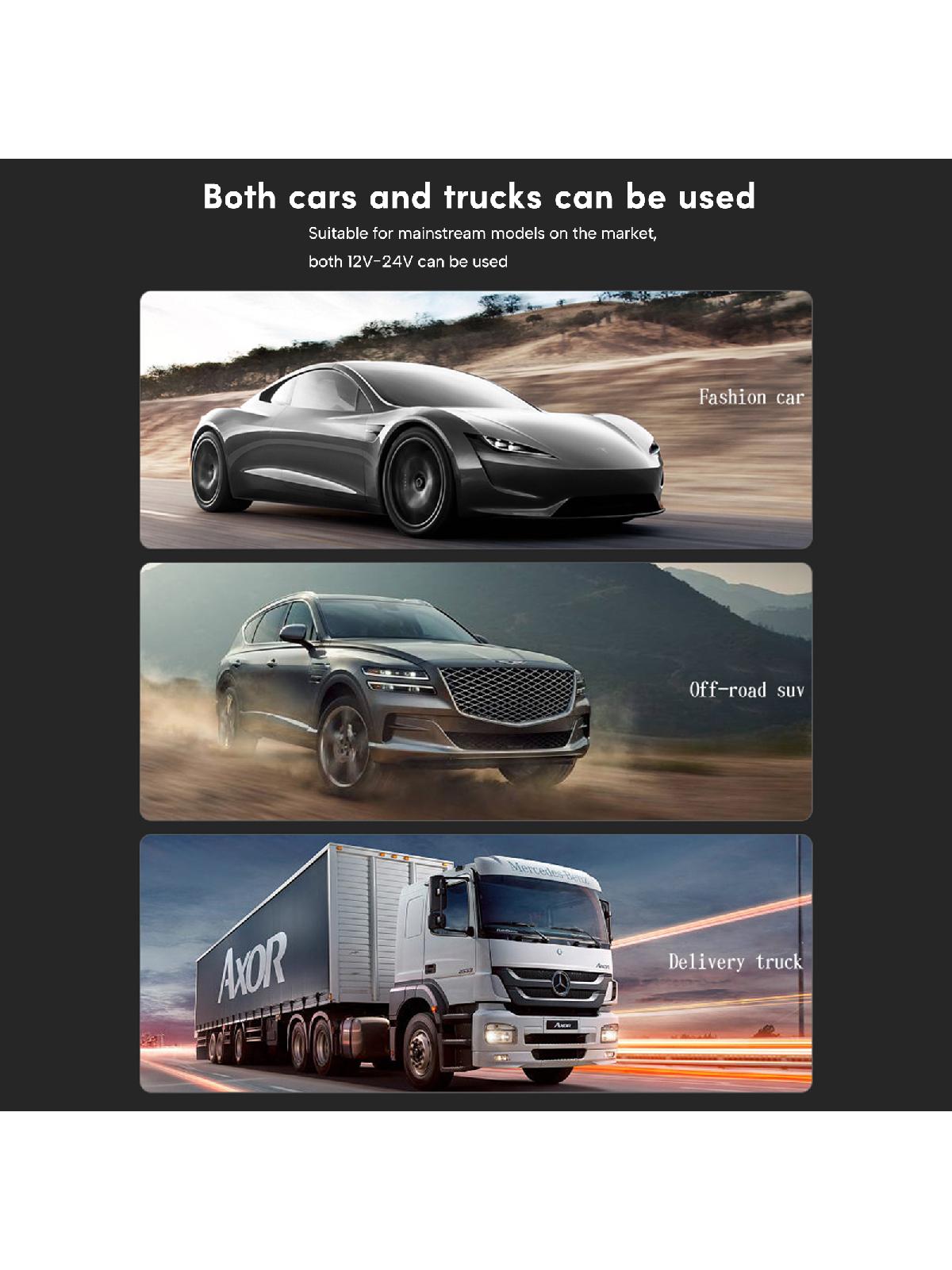 TypeC Universal Car Charger 2 USB C Ports Car Charger Adapter Retractable Cable Efficient Charging for Your Devices