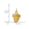 thumbnail image 2 of 14k Solid Yellow Gold Hollow Polished Satin Small Religious Faith Inspiration Jesus Medal Pendant Necklace Pendant for W, 2 of 2