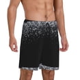 thumbnail image 2 of Gaeub Silver Glitter1 Print Men's Short Pajama Pants, Sleep Shorts, Household Pants, Casual Pants with Pockets-Medium, 2 of 6