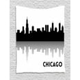 thumbnail image 1 of Chicago Skyline Tapestry, Downtown Skyscrapers Illinois Tourism Travel Country Urban Minimalist, Wall Hanging for Bedroom Living Room Dorm Decor, 60W X 80L Inches, Black and White, by Ambesonne, 1 of 2