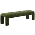 thumbnail image 4 of SAFAVIEH Couture Bellisima Solid Tufted Velvet Modern Bench, Forest Green, 4 of 6