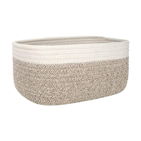 Cesta de cuerda de algodón, cesta para estante, cesta organizadora para escritorio, cesta para guardar artículos diversos, para cosméticos, juguetes 30cmx21cmx14cm