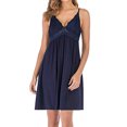 thumbnail image 4 of HUJlwoi Chemise de Nuit Sans Manches pour Femmes en Modal Babydoll Robe de Nuit Douce avec Dentelle Bretelles Réglables Robe d'Été, 4 of 7