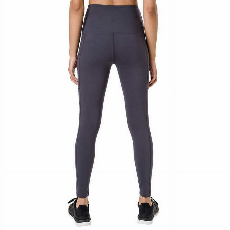 Tuff Athletics Women's Ultra Soft High Waist Yoga Pant Legging Side Pocket  (Storm Gray, Medium) 