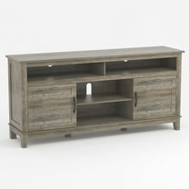 EcoSummer 63" Farmhouse TV Stand for Living Room, Rustic Entertainment Center with Adjustable Shelves & Cabinet Doors, Wood Media Console for Bedroom, Grey