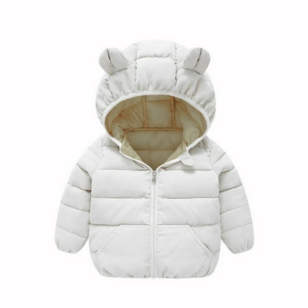 

RPVATI Toddler Baby Child Children Kids Ears Long Sleeve Coat Hooded Zip Up Jacket Fleece Warm Winter Clothes 1Y-5Y