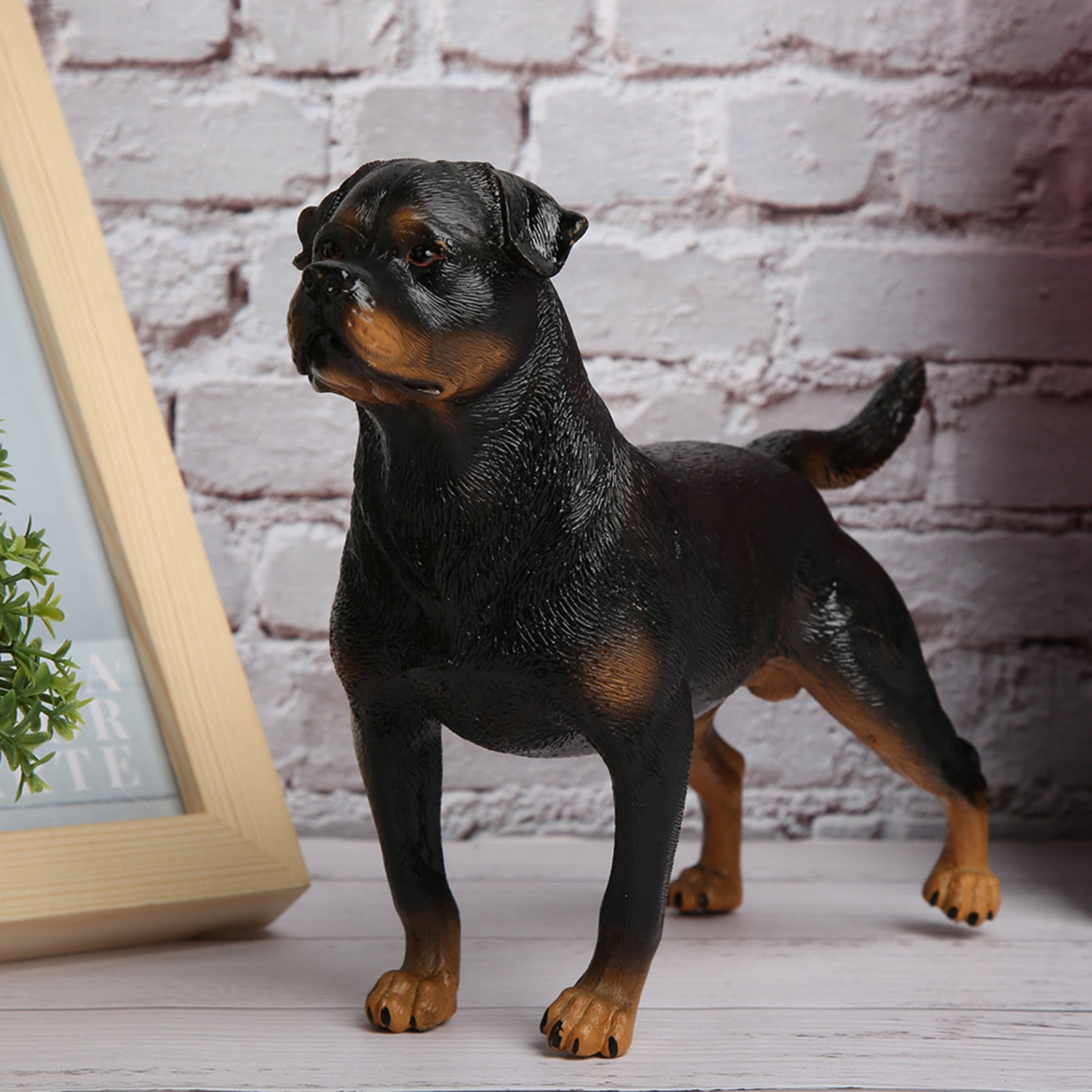 Realistic Dog Figurine Rottweiler Figure 8.7in Large Plastic