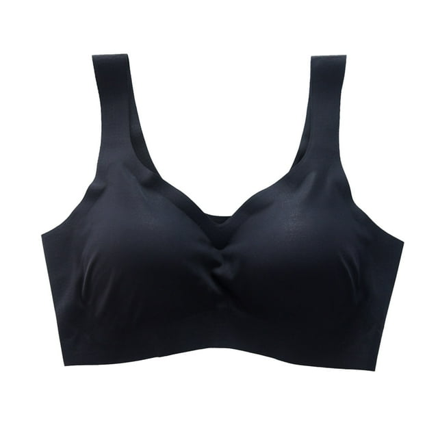 Gibobby Sujetador deportivo de yoga para mujer Sujetador con escote en V profundo Bralette Sujetador sin costuras inalámbrico Brasieres para mujer(Negro,CH)