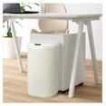 thumbnail image 2 of Stainless Steel 8 Gallon Automatic Trash Can with Lid, 30 Liter Touchless Sensor Kitchen Garbage Can, Smart Cylindrical Trash Can for Home Bathroom Living Room Office, Cream White, 2 of 5