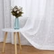 thumbnail image 1 of Cortinas blancas transparentes de 160 cm de largo para sala de estar, bordadas, semitransparentes, para dormitorio, de voile, para ventanas, 2 paneles con ojales (hoja blanca, 132 x 160 cm), 1 of 8