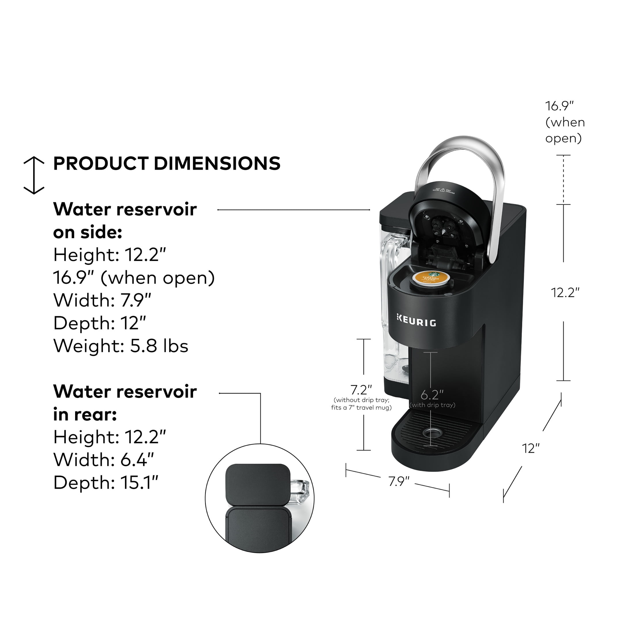 Keurig® K-Supreme® SMART Automatic Single Serve K-Cup® Pod Coffee Maker - Black; Wi-Fi Enabled, Temperature Control, Makes 8 Cups
