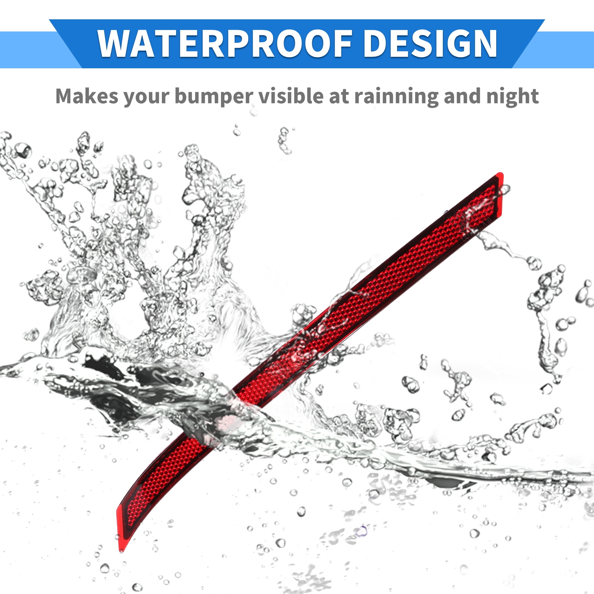 Unique Bargains Bumper Reflector for Land Rover Range Rover Velar 2018-2023, Red