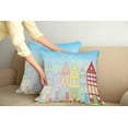thumbnail image 2 of Ambesonne Amsterdam Throw Pillow Cover 2 Pack, Vibrant Houses in Holland, 16", Deep Sky Blue Multicolor, 2 of 5