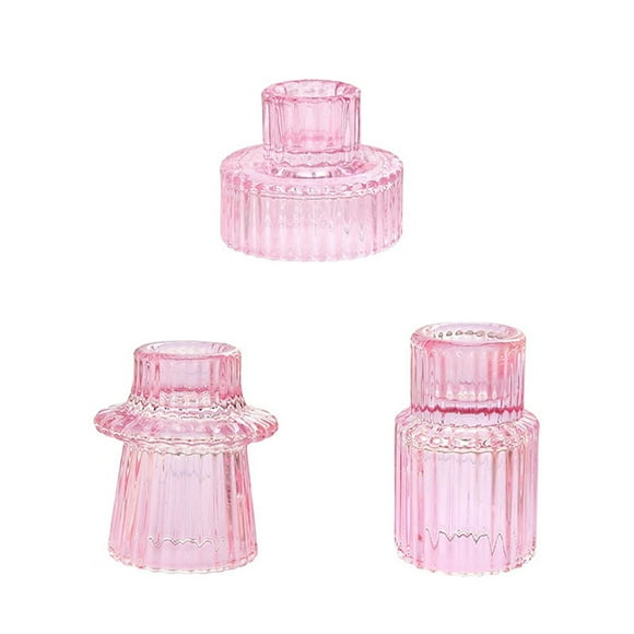 Portavelas de cristal transparente Decoración para la mesa de la cena a la luz de las velas