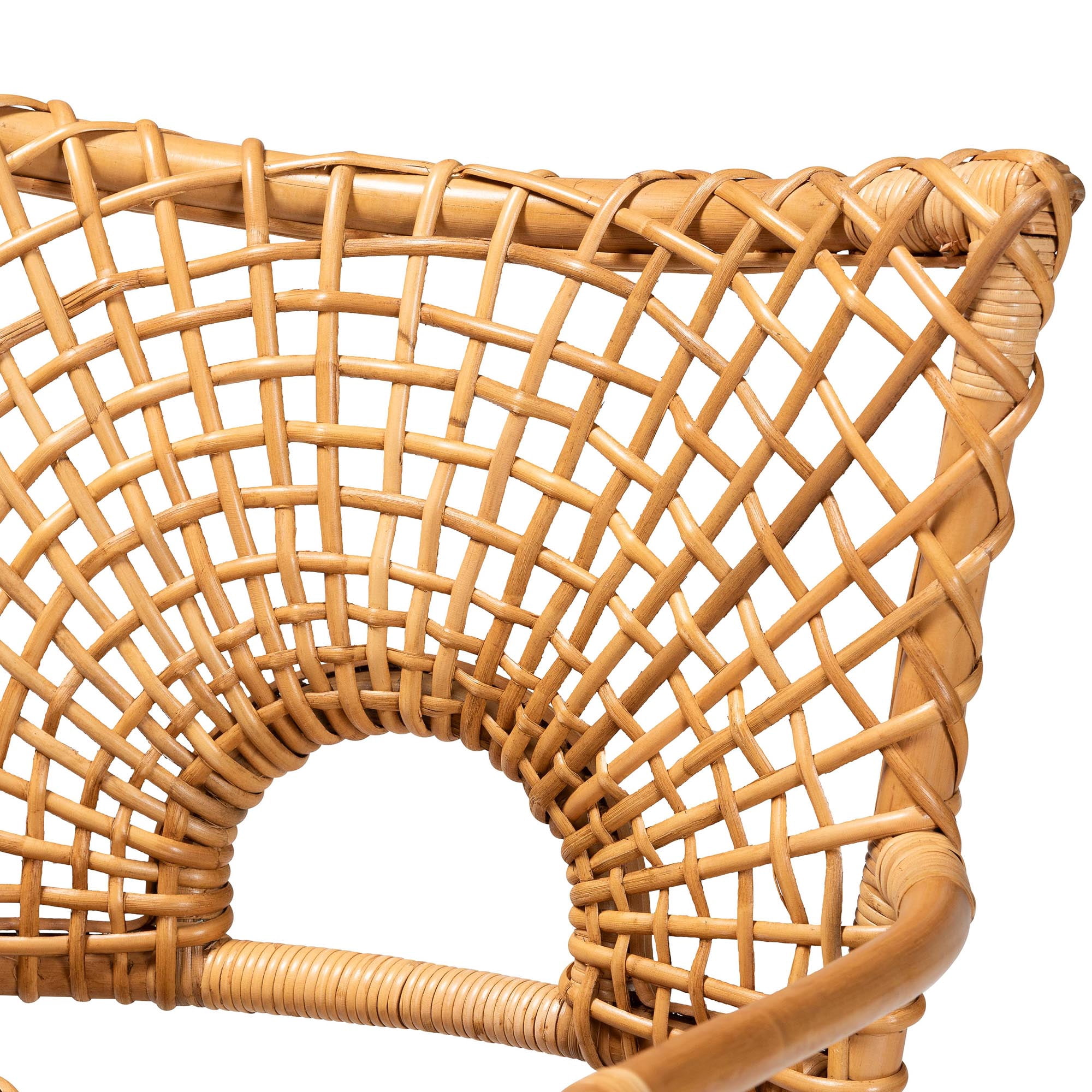bali & pari Mamba Boho Arm Chair, Light Honey