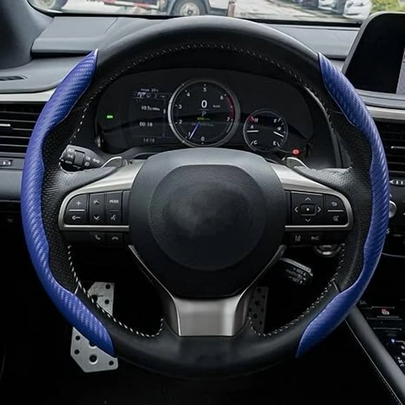 Fits For Toyota Car Steering Wheel Cover Carbon Fiber Anti-Slip Accessories 15''