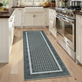 thumbnail image 2 of FairOnly Modern Geometric Machine Washable Black Grey 2'x6' Runner Rug for Kitchen Bathroom Ultra Thin Low Pile Pet Friendly Floor Cover for Laundry Hallway, 2 of 7