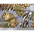 thumbnail image 2 of Soimoi Gray Velvet Fabric Leopard & Wild Animal Skin Print Fabric by The Yard 58 Inch Wide, 2 of 3