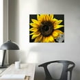 thumbnail image 4 of QFMY  Sunflower Pictures Wall Decor Black and White Sunflower Wall Art for Kitchen Bathroom Floral Painting Yellow Flower Canvas Print Frame  20x16in, 4 of 5