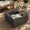 Black, variant on SENYUM Upgrade Square Outdoor Coffee Table with Umbrella Hole & Solar Light, Rust-Proof Metal Patio Table, Small Minimalist Low Accent Table for Living Room, Balcony, Deck, Backyard