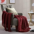 thumbnail image 4 of Walensee 100% Acrylic Knit Throw Blanket for Couch, 50" x 60", Red, Machine Washable, 4 of 8
