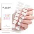 thumbnail image 2 of Semi Gel Nail Strips French Tip 20 PCS White Tips Clear Base Gel Nail Stickers Kit Works Gel Nail Wraps Salon & Easy To Use, 2 of 6
