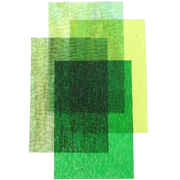 MLINS 4pcs Stained Glass Mosaic DIY Craft Supplies Handmade Craft Glass Sheets
