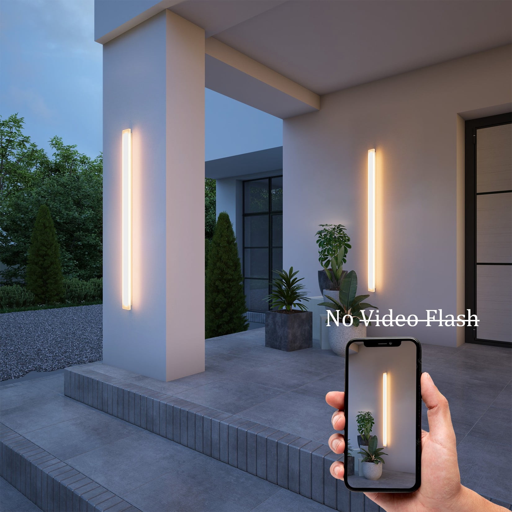 Ralbay Long Outdoor Wall Light 59inch Long Strip Modern Linear Outdoor Sconce 3000K Waterproof Exterior Wall Mount Lighting for House(White)