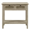 thumbnail image 6 of Rustic Natural Wood Finish Console with 2 Rattan Drawers, 6 of 9