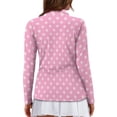 thumbnail image 2 of Yuyamidu Polka Dots Women's Golf Shirt Cute Pink Long Sleeve 1/4 Zip Athletic Tennis Shirts Stylish Workout Shirts for Women Size M, 2 of 8