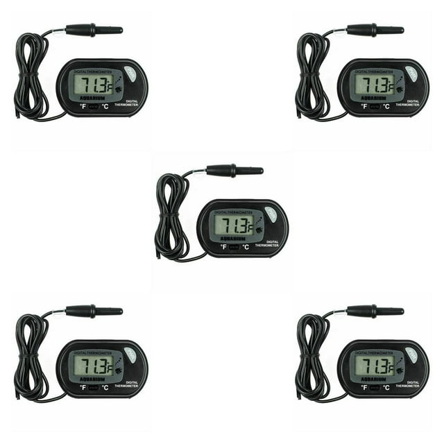 Guardoinrt LCD Digital Aquarium with Suction Cup Detachable High Accuracy Temperarure Meter Measurement for Outdoor 1 Pc 5Set