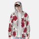 thumbnail image 2 of Balery Leaves And Anemone Flowers In Red Grey Sudadera ligera de manga larga con capucha y protección solar UPF 50+ para hombre y mujer, ideal para pesca y running-Small, 2 of 7