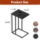thumbnail image 3 of Juego de mesa auxiliar WLIVE, mesa auxiliar negra en forma de C, 2 niveles, acero, 3 of 6