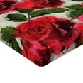 thumbnail image 4 of Ambesonne Rose Fitted Sheet, Romantic Art of English Garden, California King, Dark Pink Emerald Dust, 4 of 5