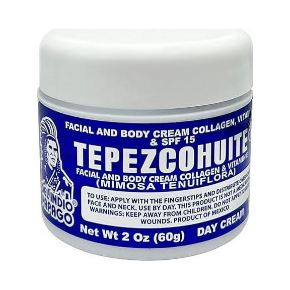 Del Indio Papago Tepezcohuite Day Skin Cream (2-PACK) 60g Each