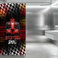 thumbnail image 3 of Erosebridal Formula Car Shower Curtain 72Wx72L, Race Track Bathroom Curtain, Red RACE TIME, 3 of 5