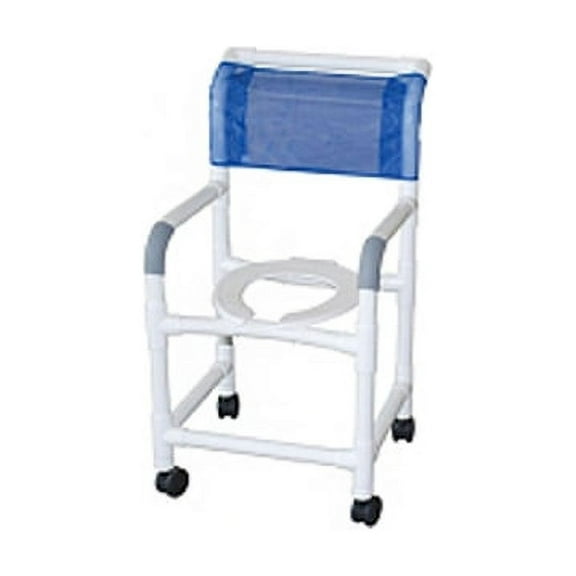 Shower Chair With Arms PVC Frame Mesh Backrest  21 Inch EA/1