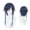 thumbnail image 3 of Peluca sintética trenzada azul de 55 cm, corta, para cosplay, 3 of 3