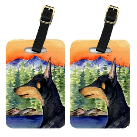 Pair of 2 Manchester Terrier Luggage Tags