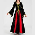 thumbnail image 1 of QLEICOM Women's 1950s Vintage Court Banquet Dress, Medieval Vintage Hooded Dress, Square Neck Tie Flare Sleeves Swing Dress, Halloween Cosplay Costumes for Women Black M, 1 of 6