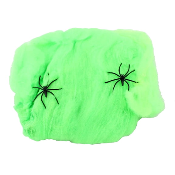 Halloween Spider Webs with Fake Spiders Halloween Party Indoor and Outdoor Decorations Colored Stretch Cobwebs for Halloween Party Decorations Bar House(Green)