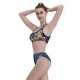 thumbnail image 5 of Daiia Colorful Coral Reef printed 2 piece Swimsuit Bikinis for Women High Waisted Racerback Bathing Suits Summer Tummy Control Scoop Neck Swimwear-Large, 5 of 8